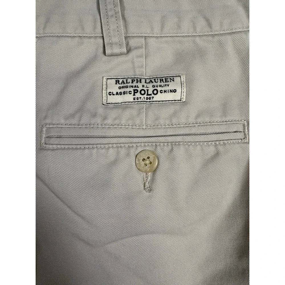 Vintage Polo Ralph Lauren Tyler Short Pleated Chino Shorts Khaki Mens Size 36